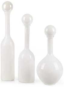 SKLENENÁ VÁZA ISLA (FI) 12X70 CM BIELA