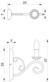Nástenné svietidlo MAURO 1xE14/60W/230V