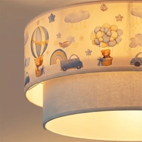 Brilagi-LED Detský prisadený luster BOBO 1xE27/60W/230V pr.40cm krém./modrá/medvedík