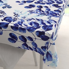 Biante Bavlnený obdĺžnikový obrus Sandra SA-605 Modrý eukalyptus na bielom 120x180 cm