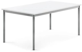 Stôl BORÅS, 1400x800x600 mm, laminát - biela, strieborná