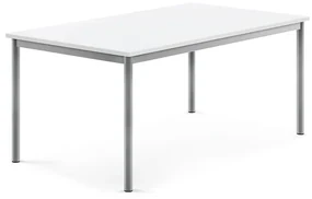 Stôl BORÅS, 1400x800x600 mm, laminát - biela, strieborná