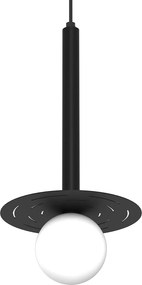 Závesné svietidlo Futura, 1x biele sklenené tienidlo, b