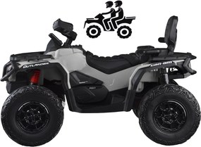 JOKOMISIADA Detská štvorkolka na akumulátor pre 2 osoby CAN-AM OUTLANDER 4x4 s LED panelom PA0326 sivá