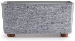PLASTOVÝ KVETINÁČ SALVIA TX 28,5X17 CM SIVÁ