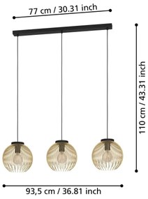 Eglo 900167 - Luster na lanku VENEZUELA 3xE27/40W/230V