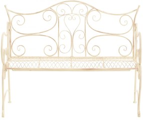 Rustikálna kovová lavička Tar - Krémová antik