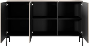 Komoda Sonatia 150 cm - kašmírová / čierna