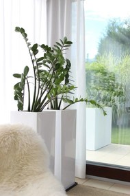 Kvetináč BLOCK, pozink, výška 80 cm, biely, vr. zavlaž. systému