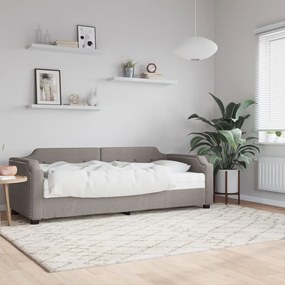 Denná posteľ s matracom sivohnedá 90x200 cm látka 3197619