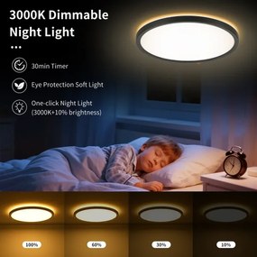 Brilagi - stmievateľné LED svietidlo ULTRA SLIM LED/24W/230V pr. 42 cm čierne + diaľkové ovládanie