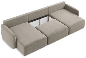 Béžová rozkladacia/s úložným priestorom rohová pohovka Kalena – Makamii