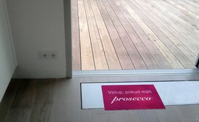 Mercury Flooring, Rohožka Vstup pokiaľ máš Prosecco 40x60 cm, 40x60, ružová