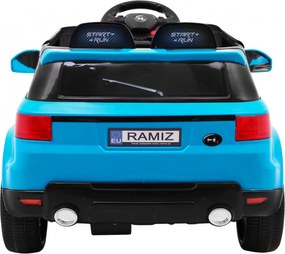 Ramiz Autíčko s batériovým štartom, modré SUV + diaľkové ovládanie + bezpečnostné funkcie