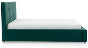 Čalúnená posteľ Elderio s úložným priestorom 160x200 cm - zelený zamat Monolith 37 - Koncovka Série