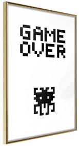 Artgeist Plagát - Game Over [Poster] Veľkosť: 30x45, Verzia: Zlatý rám