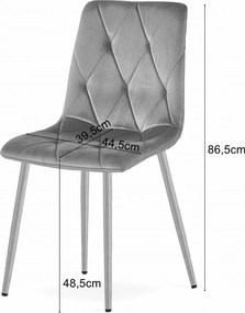 LEOBERT Čalúnená zamatová stolička - prešívaná, béžová