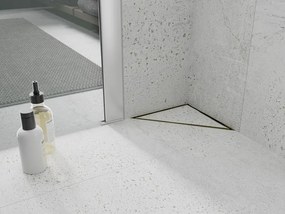 Mexen Flat, rohový sprchový žľab 20 x 20 cm, zlatá lesklá, 1510320