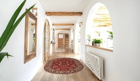 Sintelon, Kusový koberec Teheran Practica 59 / CVC ovál, 160x230, červená, chodba / predsieň