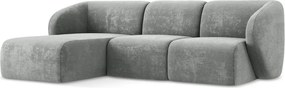 Sivá ženilková rohová pohovka (ľavý roh/s leňoškou) Lani – Makamii