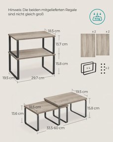 Set 4 kuchynských políc KCS021X02
