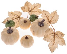 Súprava jesenných dekorácií, tekvice a listy, 10 ks