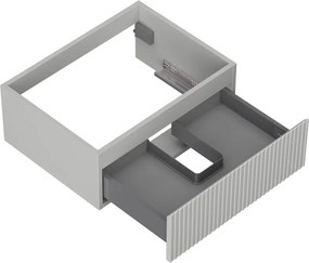 Mexen Rivel, kúpeľňová skrinka 60 cm, 1 zásuvka, drážkovaná, sivá matná, 91A20-06023-1-BF62