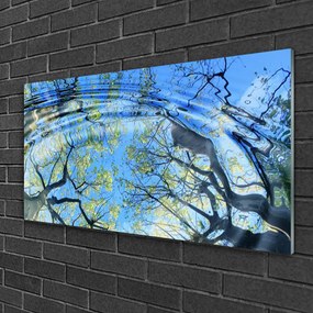 Obraz na skle Voda stromy umenie 120x60 cm