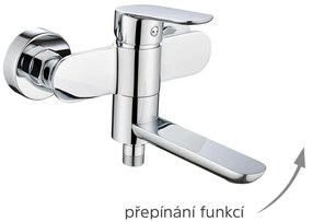 Mereo Mereo, Vaňová nástenná batéria so sklopným ramienkom, Viana, bez príslušenstva, 150 mm, chróm, MER-CBE90203