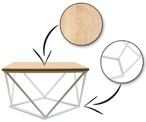 Konferenčný stolík CURVED 60x60 cm biela/béžová