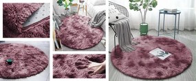 Protišmykový koberec SHAGGY ombré, červený kruh