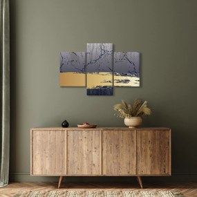 Obraz - Modrá a zlatá abstrakcia N⁰1 (90x60 cm)