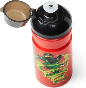 Červená fľaša na vodu s čiernym vekom LEGO® Ninjago, 390 ml
