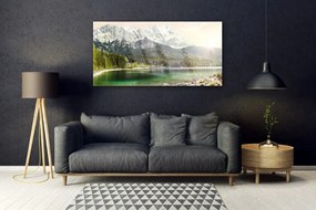 Obraz plexi Hory les jazero príroda 120x60 cm