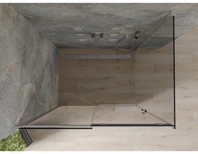 Mexen Omega, sprchovací kút s posuvnými dverami 120 (dvere) x 80 (stena) cm, 8mm sklo, chrómový profil-šedé sklo, 825-120-080-01-40