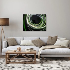 Sklenený obraz zelených čiar (70x50 cm)