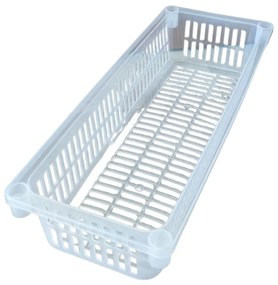Úložný kôš, box a organizér extra hlboký 50 cm x 20 cm INVA, transparentný