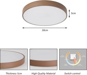 Brilagi - LED stropné svietidlo POOL LED/36W/230V 3000/4000/6000K 30 cm hnedé