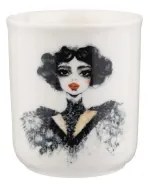 Jedálenská sada 4 ks čierna/biela/porcelán