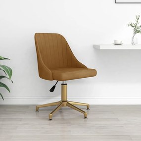 Otočná kancelárska stolička hnedá zamatová 3090089