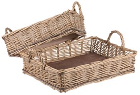 Sada prútených tácok Nature obdĺžnik, 2 ks, 2 veľkosti, 51 x 11 x 39 cm