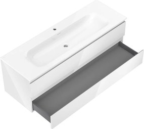 Mexen Orio, kúpeľňová skrinka 140 cm s umývadlom Vela, 2 zásuvky, biela lesklá, 91A10-14047-2-BFF00-W23M00