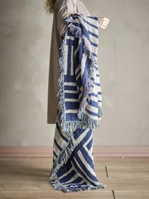 Bloomingville Prehoz z recyklovanej bavlny Frankie Blue 130 x 160 cm