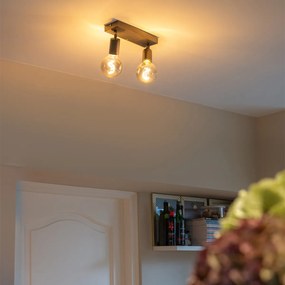 Moderné bodové svetlo čierne obdĺžnikové 2-žiarovkové - Facil