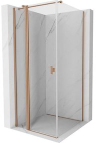 Mexen, Mexen Mist T sklápací sprchový kút 70 x 70 cm, transparentný, brúsená meď - 8A4T-070-070-65-00