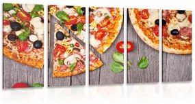 5-dielny obraz pizza - 100x50