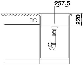 Blanco Pleon 5, silgranitový drez 515x510x220 mm, 1-komorový, tmavá hnedá, BLA-521677