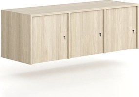Nadstavba pre skrine FRAME, 3x dvere, 1299 x 450 x 427 mm, cylindrický zámok, dub prírodný