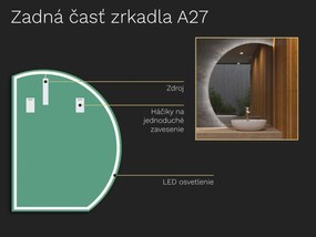 Atypické zrkadlo do kúpeľne s LED osvetlením A27