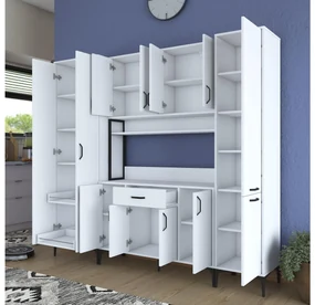 Set kuchynských skriniek Bisaka 4 (biela). Vlastná spoľahlivá doprava až k Vám domov. 1094300